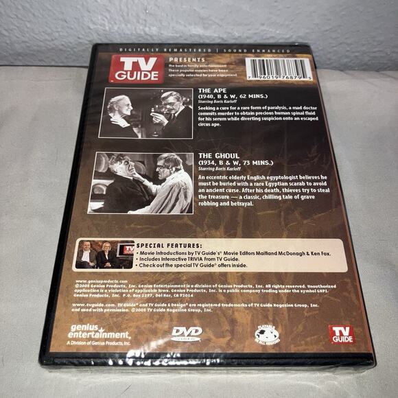 Dvd Sealed New Horror Classics Double Feature The Ape 1940 / The Ghoul 1934 - Picture 2 of 3